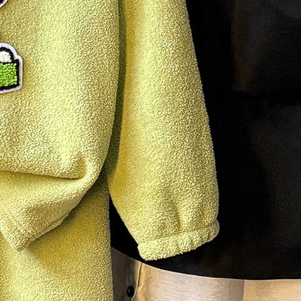 Girls Green Fleece Dinosaur Applique Top With Pants Sets Sets