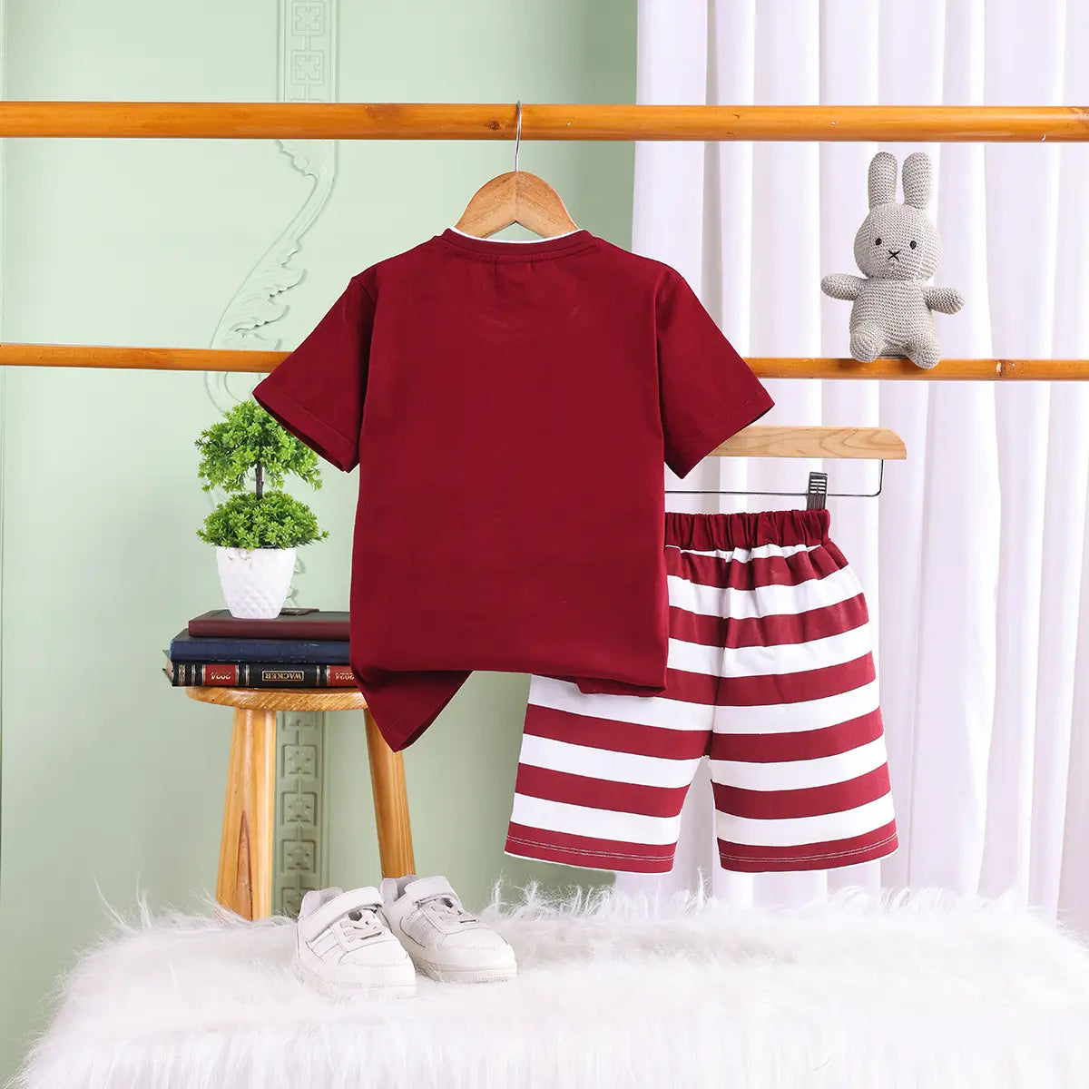 Boys Rust Bear Graphic T-Shirt With Shorts Sets Sets