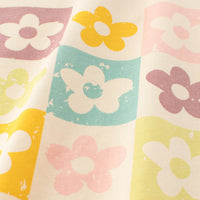 Girls Cream Floral Print Short Sleeve T-Shirt Tshirts