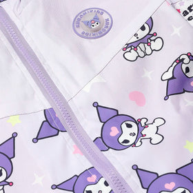 Girls Purple Kuromi Cartoon Printed Hooded Zipper Jacket Coats & Jackets