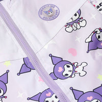 Girls Purple Kuromi Cartoon Printed Hooded Zipper Jacket Coats & Jackets