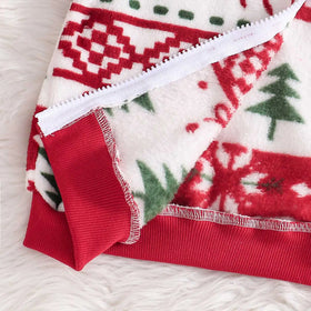 Girls White Self-Design Christmas Theme Patterns Fleece Sweatshirt Sweatshirts & Hoodies