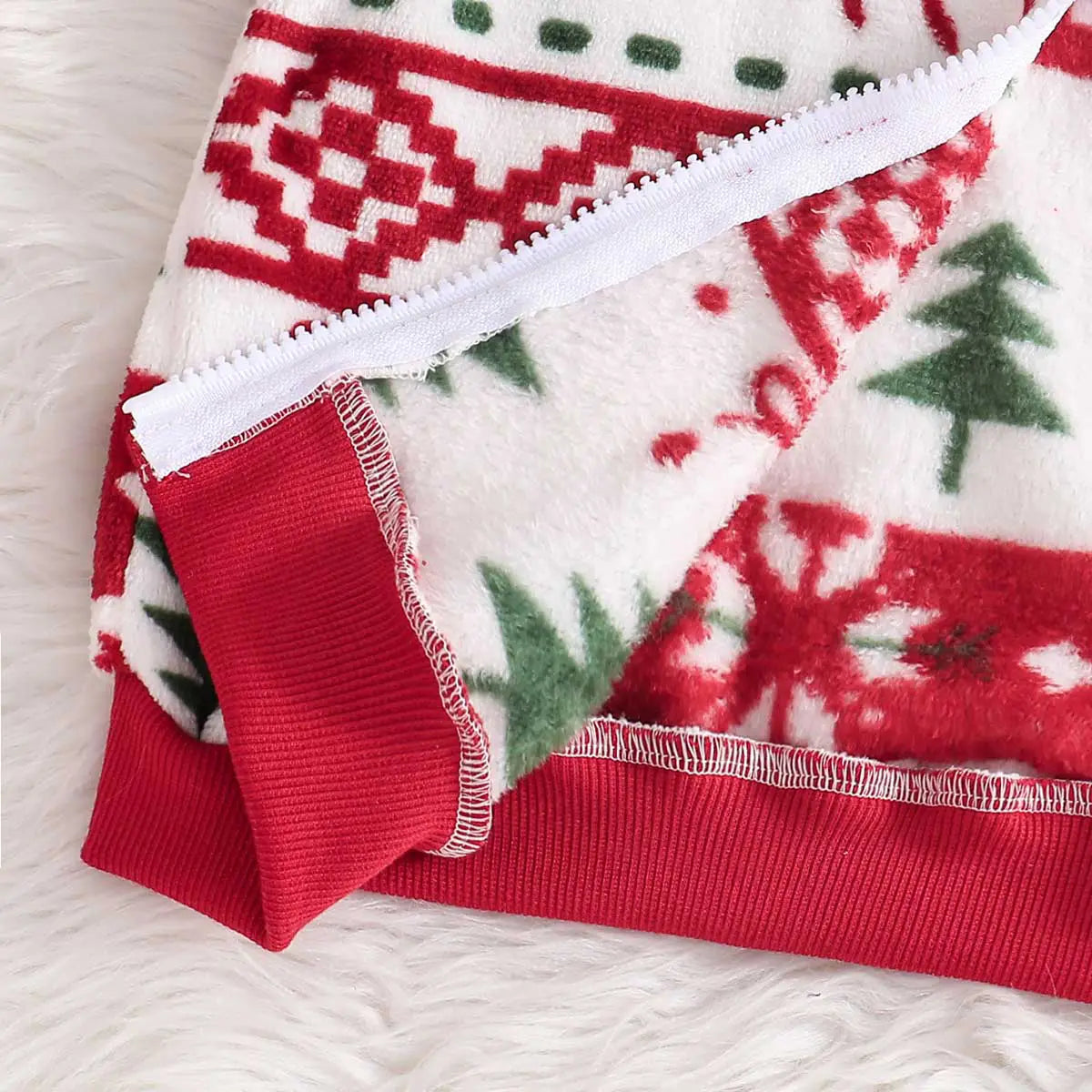 Girls White Self-Design Christmas Theme Patterns Fleece Sweatshirt Sweatshirts & Hoodies