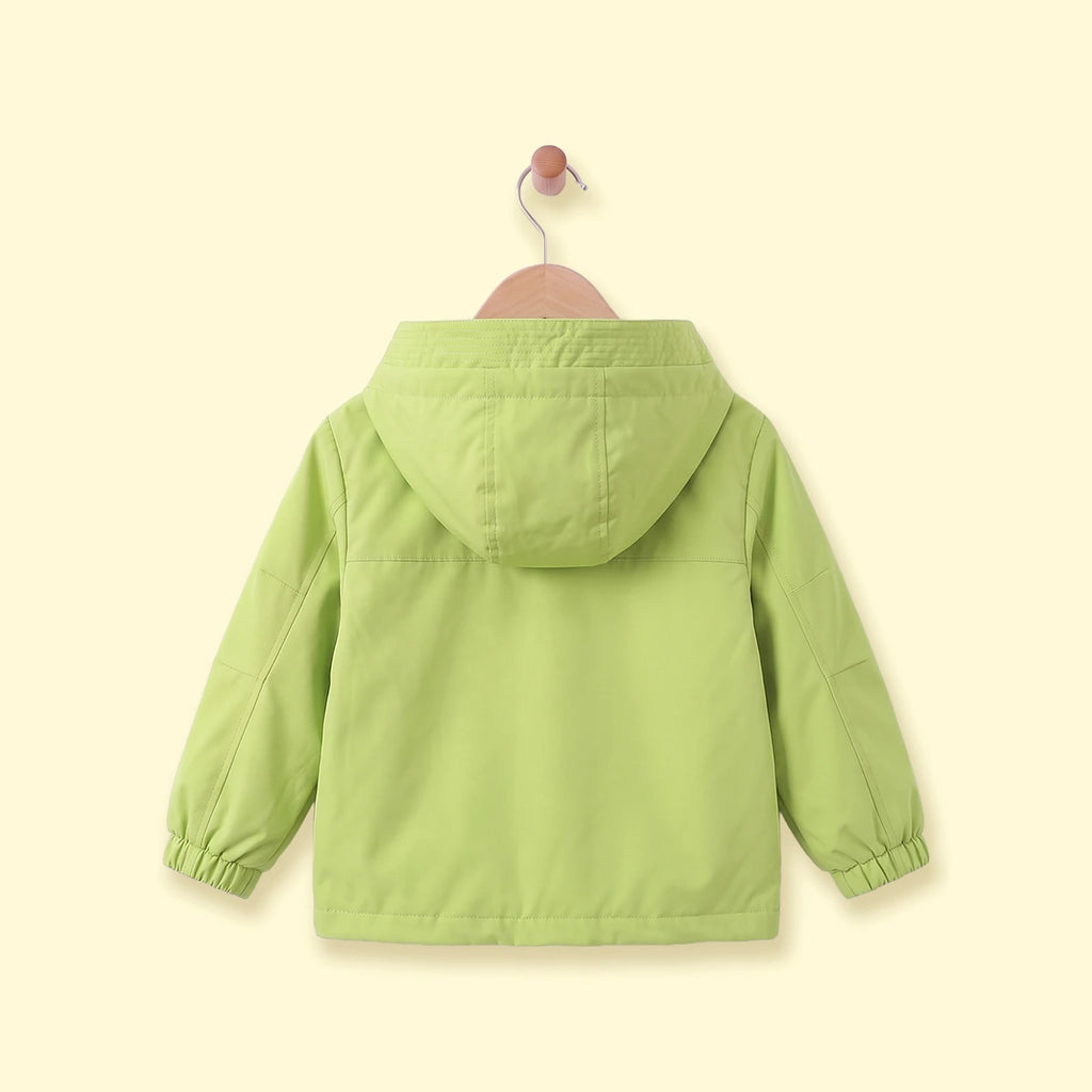 Boys Lime Green Long Sleeve Hooded Zip-Up Jacket Coats & Jackets