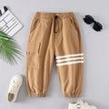 Boys Khaki Three Stripes Print Cargo Pants Pants Khaki 1-2 Y