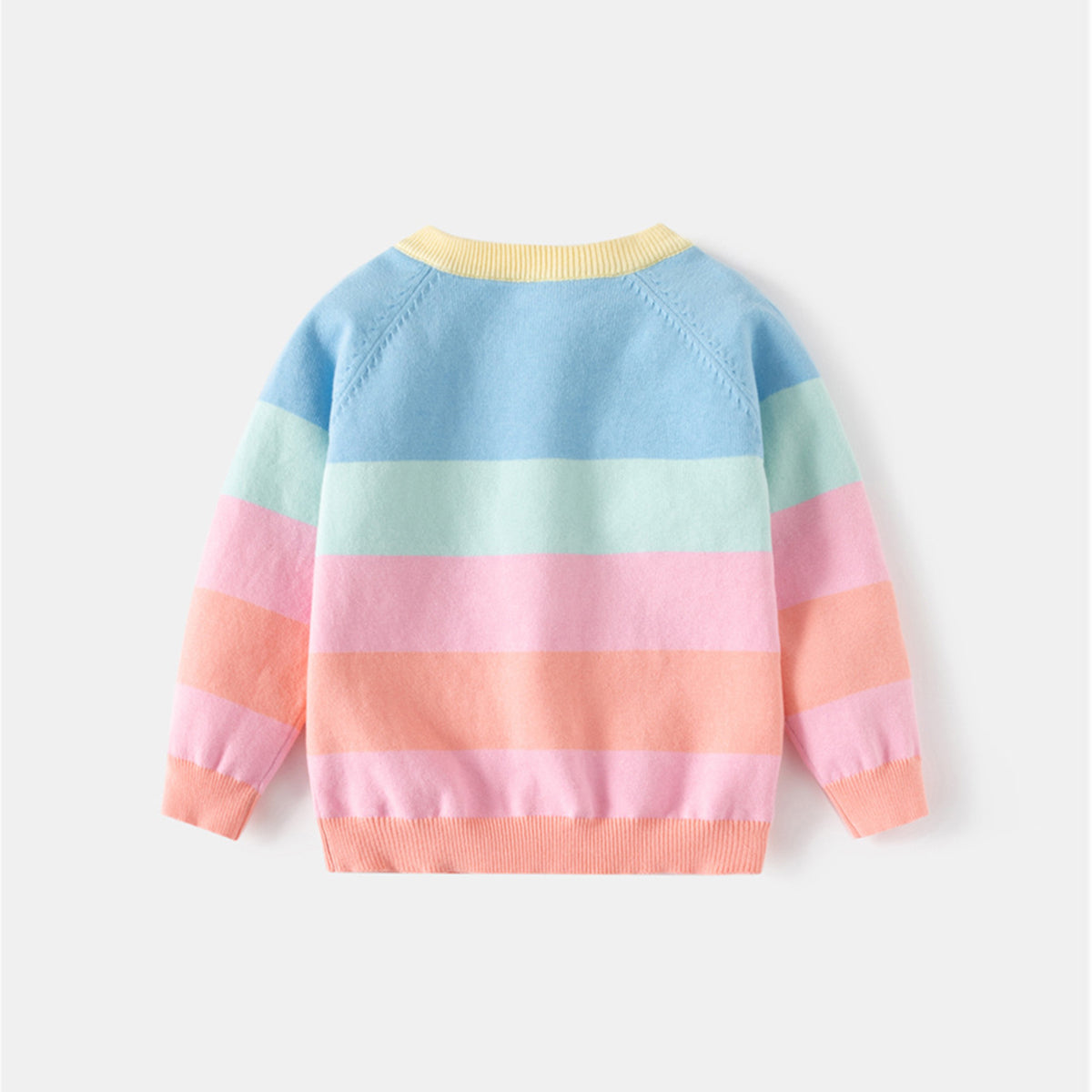 Girls Multicolor Self-Design Stripes Winter cardigan Sweaters & Cardigans