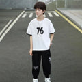 Boys White Alphanumeric Printed T-Shirt With Joggers Set Sets White 5-6 Y