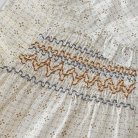 Girls Off White Embroidered Peter Pan Collar A-line Dress Casual Dresses