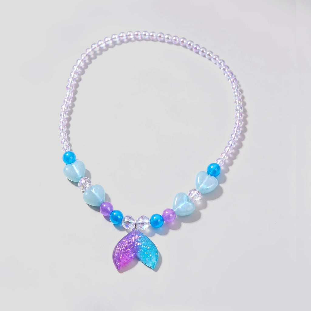 Pack Of 5 Girls Multicolour Mermaid Tail Beaded Necklace Sets Necklace and Chains