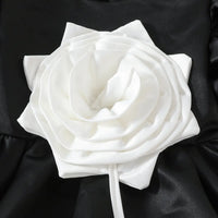 Girls Black 3D Flower Applique Fit & Flare Party Wear Dress Party Dresses