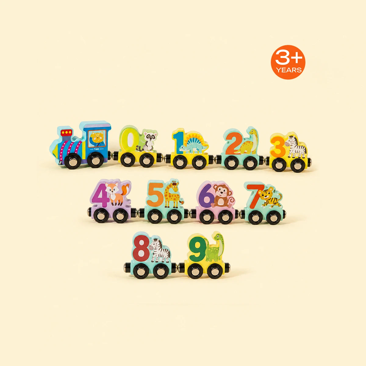 INCLUD Wooden Magnetic Number Train Set - Count, Connect & Play Trending Accessories Assorted Onesize