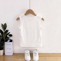 Boys White Sleeveless Vest Vests