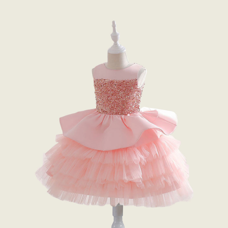 Girls Sequins Embellished Fit & Flare Party Wear Dress Party Dresses   