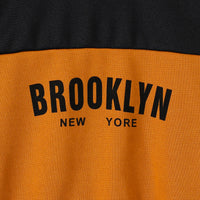 Boys Orange-Black Colorblocked Sweatshirt with Joggers Set Sets