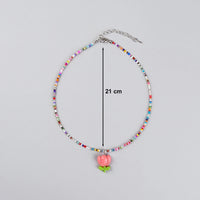 Pack Of 3 Girls Multicolour Floral Beads Necklace Sets Necklace and Chains