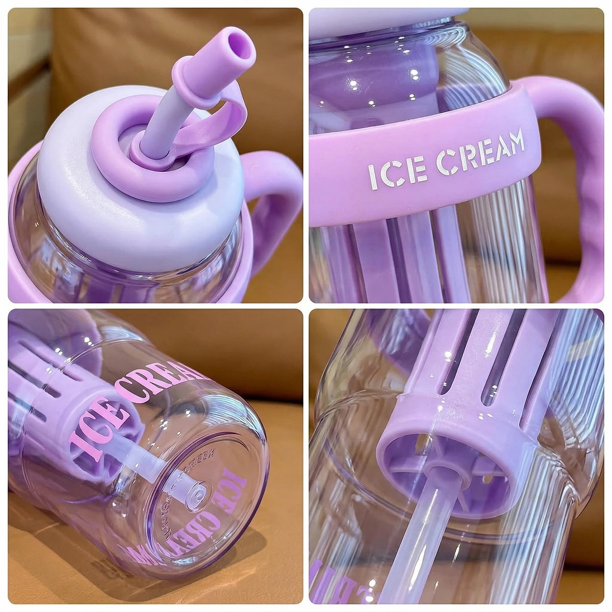 Lilac Fruit Infuser Water Bottle with Straw & Handle Trending Accessories