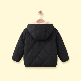 Boys Black Long Sleeve Hooded Puffer Jacket Coats & Jackets