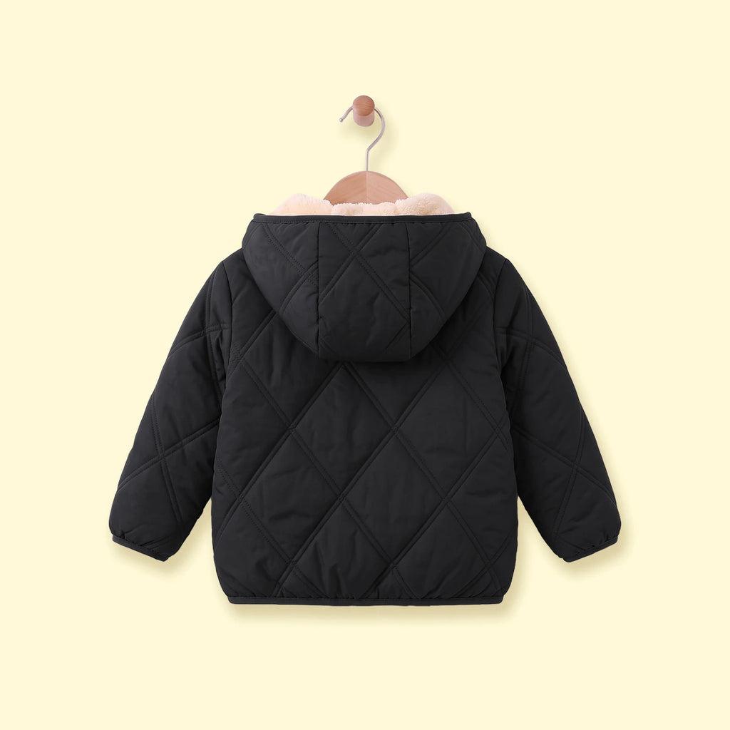 Boys Black Long Sleeve Hooded Puffer Jacket Coats & Jackets