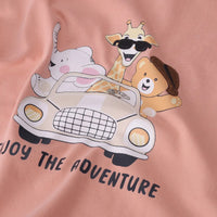Boys Peach Animal Print Short Sleeve T-Shirt With Shorts Sets 2 pc. Sets