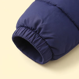 Boys Navy Blue Bear Ear On Hood Zip-up Puffer Jacket Coats & Jackets