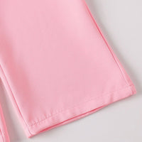 Girls Pink Rose Applique Halter Neck Top With Pants Sets 2 pc. Sets