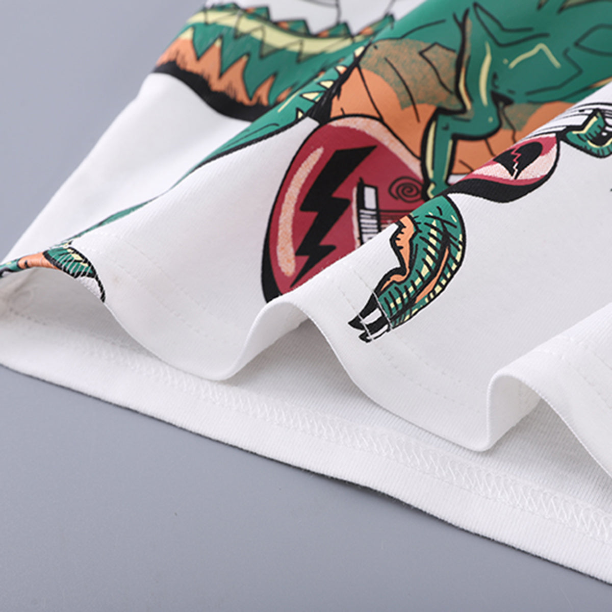 Boys Dinosaur Printed White T-Shirt With Shorts Set 2 pc. Sets