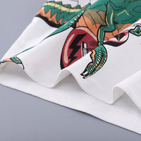 Boys Dinosaur Printed White T-Shirt With Shorts Set 2 pc. Sets