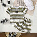Boys Multicolor Striped Short Sleeves T-Shirt With Shorts Set 2 pc. Sets Multicolor 3-4 Y