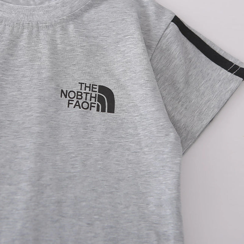 Boys Grey Typographic Print T-Shirt & Shorts Co-ord Sets Sets