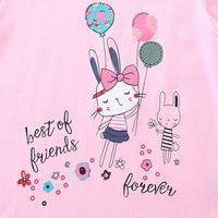 Girls Printed Short Sleeves T-Shirt Tshirts   