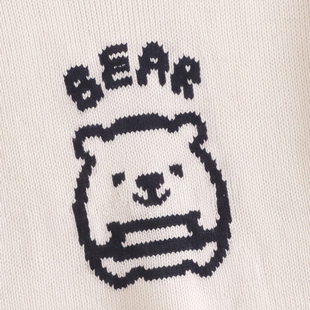 Boys Cream Bear Typographic Knitted Sweater Sweaters & Cardigans