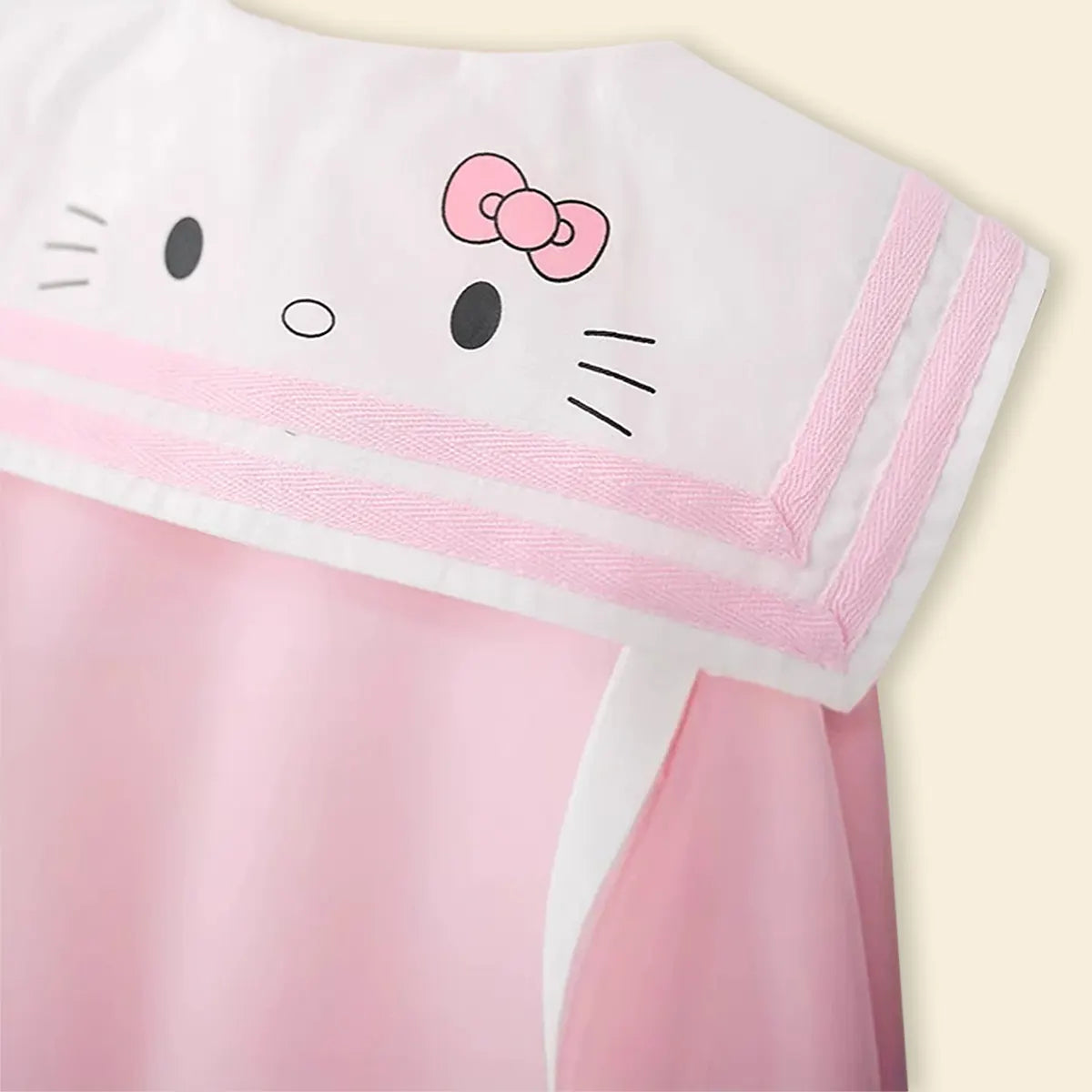 Girls Pink Kitty Applique Sleeveless Balloon Dress With Sling Bag Casual Dresses