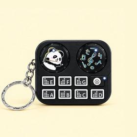 Panda DJ Keychain for Kids - Musical Toy Keyring Trending Accessories Black Onesize