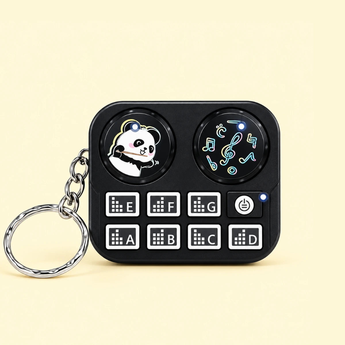Panda DJ Keychain for Kids - Musical Toy Keyring Trending Accessories Black Onesize
