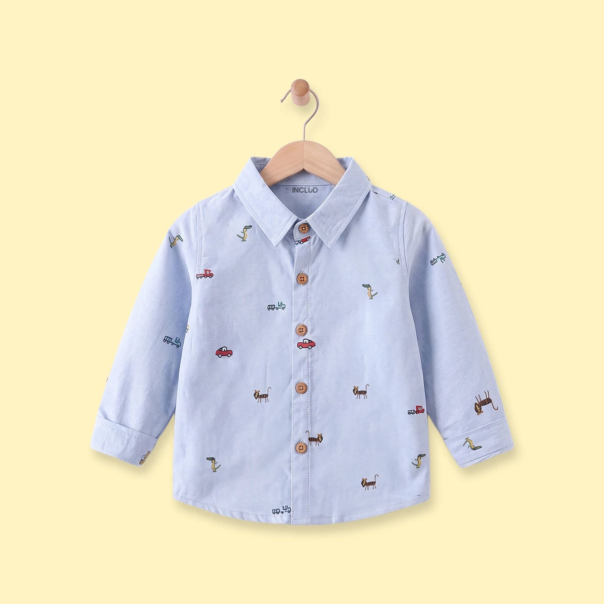 Boys Light Blue Graphic Long Sleeve Shirt Shirts Light Blue 1-2 Y