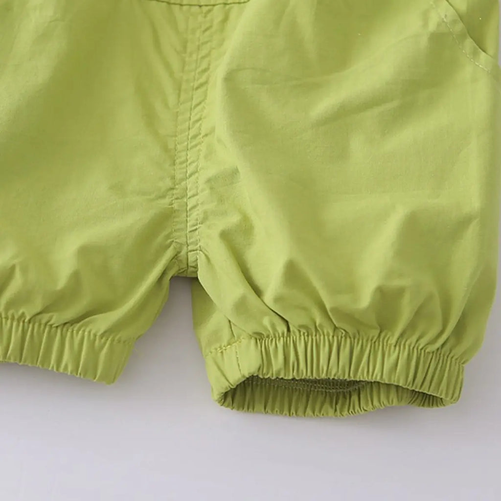 Boys Green Puppy Applique Short Sleeve T-shirt with Dungaree Sets 2 pc. Sets
