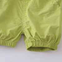 Boys Green Puppy Applique Short Sleeve T-shirt with Dungaree Sets 2 pc. Sets
