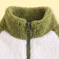 Boys Olive Green Colourblocked Long Sleeve Zip-Up Jacket Coats & Jackets