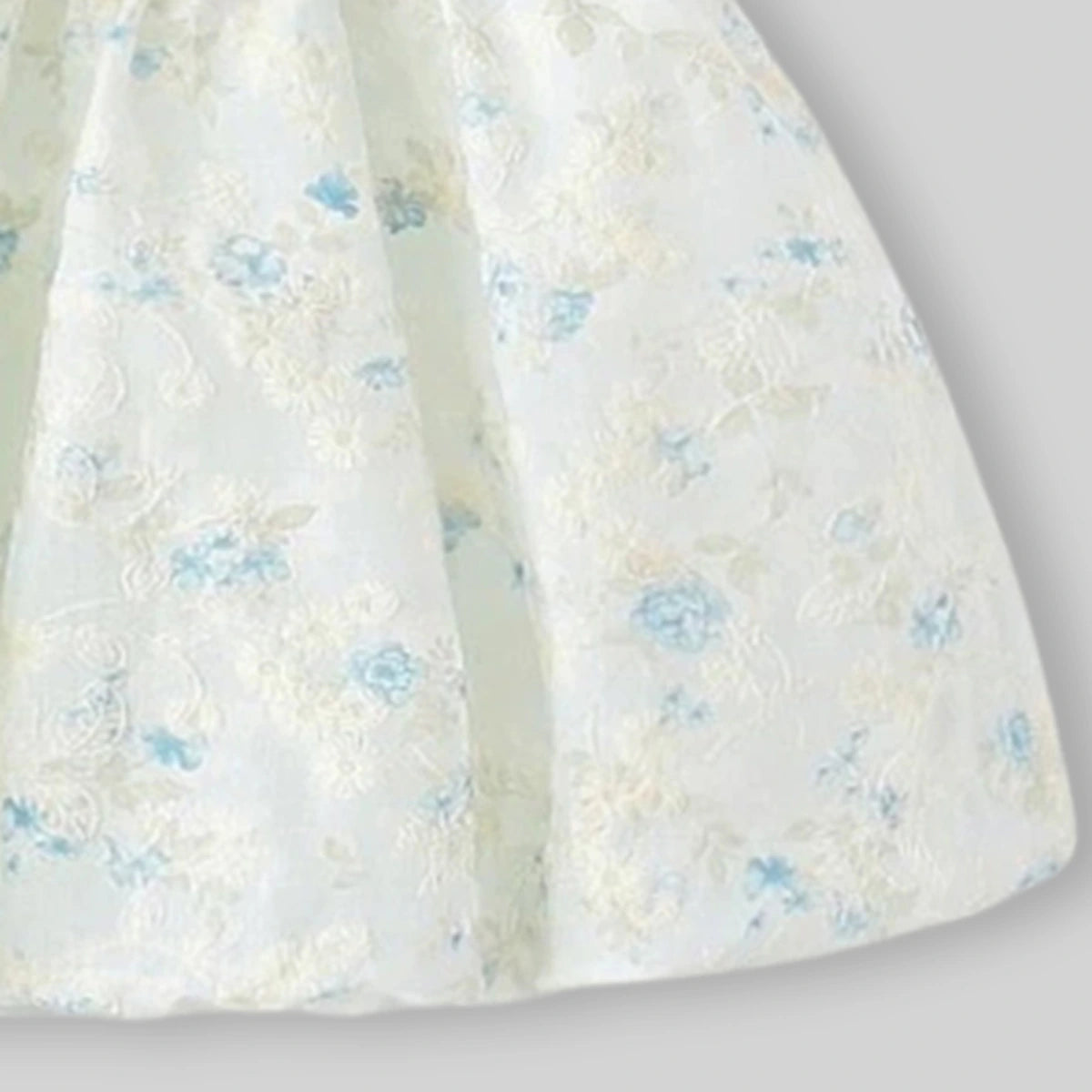 Girls Off White Floral Embroidered Sleeveless Dress Casual Dresses