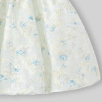 Girls Off White Floral Embroidered Sleeveless Dress Casual Dresses