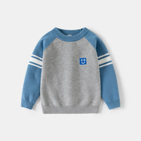 Boys Grey Solid Raglan Sleeves Regular Sweater Sweaters & Cardigans