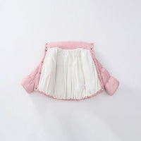 Girls Light Pink Solid Puffer Winter Jacket Coats & Jackets