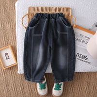 Boys Grey Typographic Sweatshirt With Denim Pants Set 2 pc. Sets