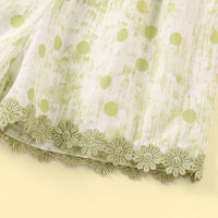 Girls Green Polka Dot Print Sleeveless Top With Shorts Sets 2 pc. Sets