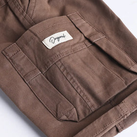 Boys Embroidered Short Sleeve Shirt With Brown Shorts Sets 2 pc. Sets
