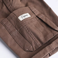 Boys Embroidered Short Sleeve Shirt With Brown Shorts Sets 2 pc. Sets
