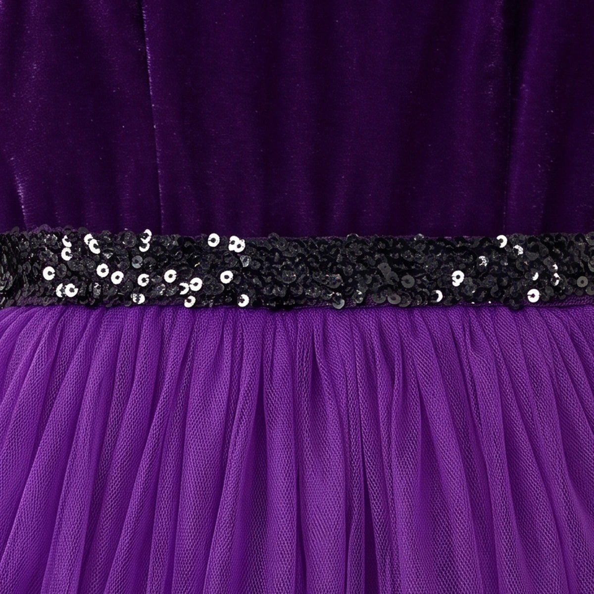 Girls Purple Sleeveless Floral Applique Fit & Flare Party Gown Party Dresses