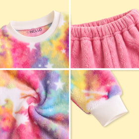 Girls Multicolour Tie & Dye Print Sweatshirt With Pants Sets 2 pc. Sets