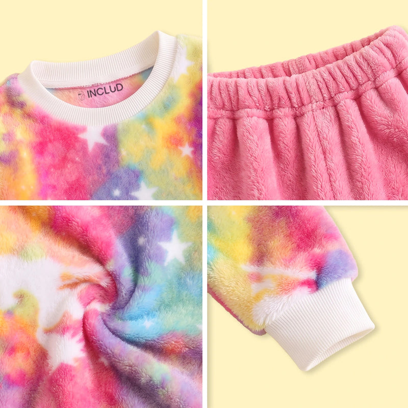 Girls Multicolour Tie & Dye Print Sweatshirt With Pants Sets 2 pc. Sets