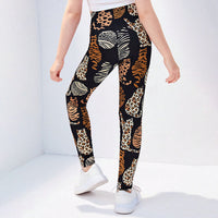 Girls Black Animal Print Leggings Leggings & Tights